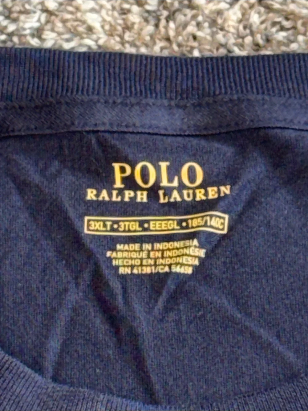 Ralph Lauren Polo Men's Navy Blue Short Sleeve Crewneck T-shirt 3XLT Big & Tall